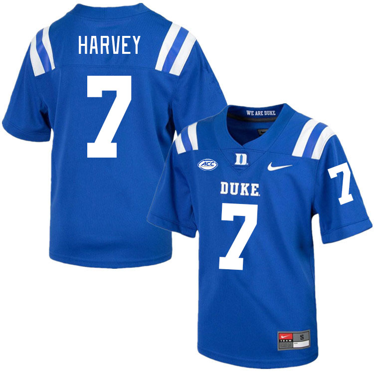 Men #7 Javon Harvey Duke Blue Devils College Football Jerseys Stitched-Royal